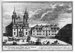 Stich des Aegidiengymnasiums in Nürnberg, an dem Hegel lehrte