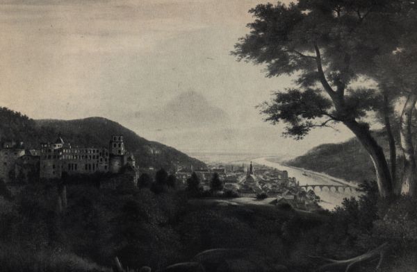 Blick auf Heidelberg um 1818