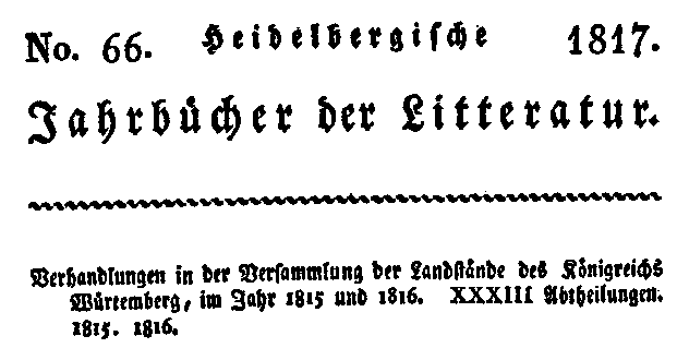 Cover des 'Heidelberger Jahrbücher'
